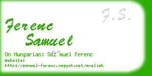 ferenc samuel business card